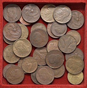 Lot of 5 and 10 cent coins of Victor Emmanuel III...