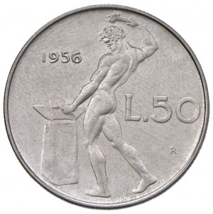 REPUBBLICA ITALIANA (1946-) 50 Lire 1956 - AC Splendid exem...