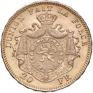 BELGIUM Leopold II (1865-1909) 20 Francs 1875 - KM 37 AU (g...