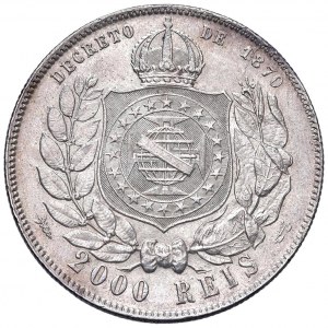 BRAZIL Peter II (1831-1889) 2,000 Reis 1889 - KM 485 AG (g...