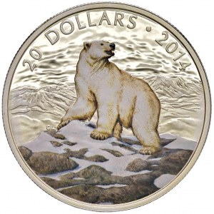 CANADA 20 $ 2014 Polar Bear - AG (g 31.39)...