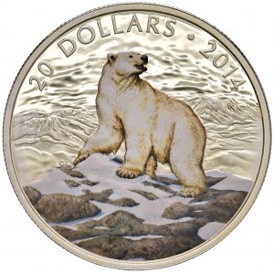 KANADA 20 $ 2014 Lední medvěd - AG (g 31.39)...