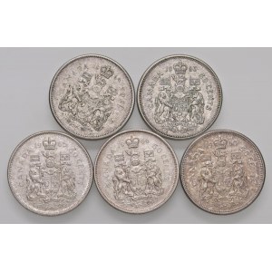 KANADA Alžběta II (1952-2022) Sada 5 mincí 50 centů...