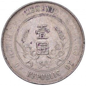 CHINA Memento dollar (1927) - KM 318a AG (g 26.83) Chopmarks...