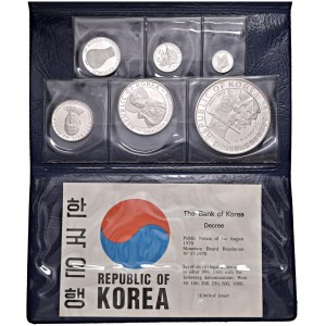 COREA 1.000, 500, 250, 200, 100 e 50 Won 1970 - AG Set di se...