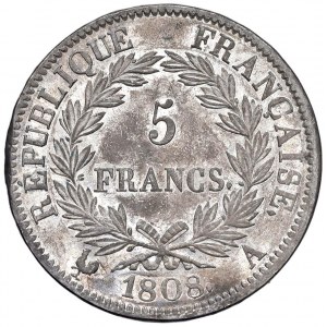 FRANCIA Napoleone (1804-1815) 5 Franchi 1808 A - KM 686; Gad...