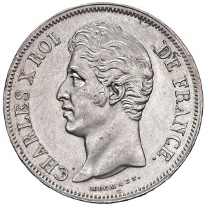FRANCIA Carlo X (1824-1830) 5 Franchi 1830 A Bordo in riliev...