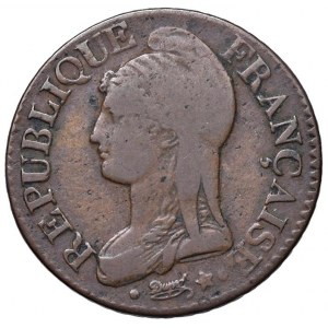 FRANCE 5 Centimes l'an 8 BB Strasbourg - KM 640 CU (g 9,42)...