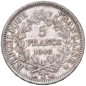 FRANCE Deuxième République (1848-1852) 5 Francs 1848 A - KM...