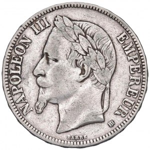 FRANCIE Napoleon III (1852-1870) 5 franků 186 BB - KM 799....