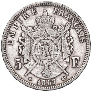 FRANCIE Napoleon III (1852-1870) 5 franků 186 BB - KM 799....
