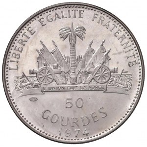 HAITI 50 Gourdes 1974 Anno Santo - AG (g 16,77) In astuccio ...
