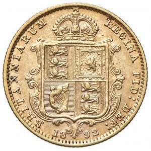 ANGLETERRE Victoria (1837-1901) Demi-livre 1892 - KM 76...