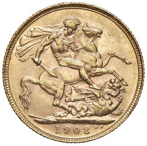 ENGLAND George V (1910-1936) 1908 sterling - AU (g 7.99...