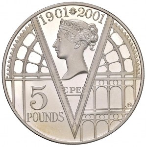 INGHILTERRA Elisabetta II (1952-2022) 5 Sterline 2001 Victor...