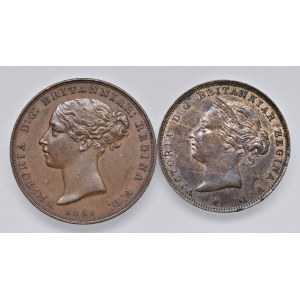 JERSEY Vittoria (1837-1901) 1/26 Shilling 1851 e 1/24 Shilli...