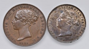 JERSEY Victory (1837-1901) 1/26 Shilling 1851 and 1/24 Shilli...