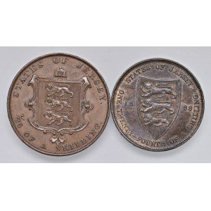 JERSEY Vittoria (1837-1901) 1/26 Shilling 1851 e 1/24 Shilli...