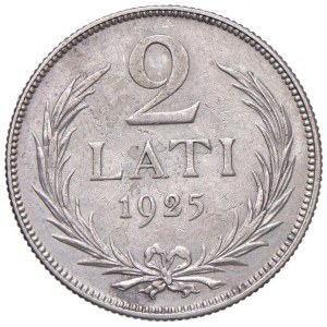 LETTONIA 2 Lati 1925 - KM 8 AG (g 9,95)...