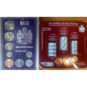 MALTA Divisonale 1972 - Con set di San Marino da 5, 2 e un c...