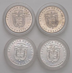 PANAMA Balboa 1988 (4) - AG Lot of set of four coins c...
