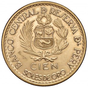 PERU 100 Soles 1965 Lima Mint Anniversary - KM 243 AU (g 4...