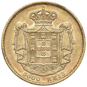 PORTUGAL Luis I (1861-1889) 5,000 Reis 1880 - Fr. 153 AU (...