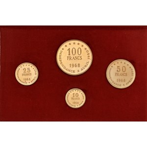 SENEGAL 100, 50, 25 et 10 Francs 1968 - Fr. 1-4 AU (g 32.09 ...