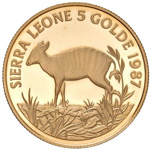 SIERRA LEON 5 Golde 1987 - AU (g 16,06)...