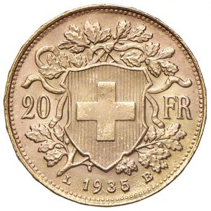 SWITZERLAND 20 Francs 1935 - AU (g 6.45) Scratches on D/...