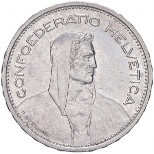 SVIZZERA 5 Franchi 1952 - KM 40 AG (g 14,99)...