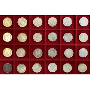 SVIZZERA Lotto di 24 pezzi da 5 franchi come da foto. Da esa...