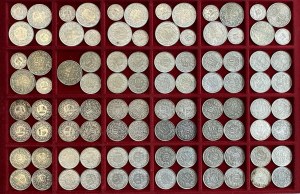 SWITZERLAND Lot consisting of 15 pieces of 2 francs, 66 pieces of...