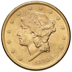 USA 20 Dollari 1893 S - KM 74.3 AU (g 33,45) Colpetto al bor...