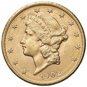 USA 20 Dollari 1902 S - KM 74.3 AU (g 33,45) Segnetti da con...