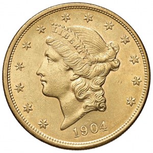 USA 20 dolarů 1904 - Fr. 177 AU (g 33,39)...