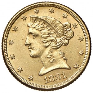 USA 5 Dollars 1881 - Fr. 143 AU (g 8.37)...