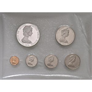British Virgin Island - 1974 Proof Set - Lotto di sei monete...