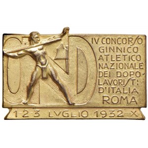 MEDAGLIE FASCISTE Spilla 1932 A. X O.N.D. IV concorso Ginnic...