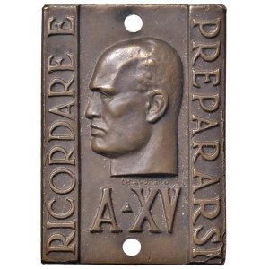 MEDAILLES FASCISTES Médaille (1937) A. XV Turin, Littoriali d...