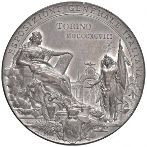 Umberto I (1878-1900) Médaille 1898 50e anniversaire du statut et de l'exp...