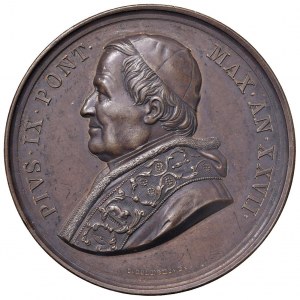 Pie IX (1846-1870) Médaille 1871 A. XXVII Restauration de la chapelle ...