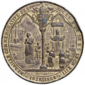 Lev XIII (1878-1903) Medaile 1888 U příležitosti 50. výročí vydání medaile ...