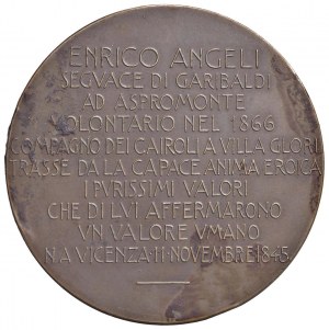 Enrico Angeli (1845-post 1866) Medal 1866 To the Garibaldian ...