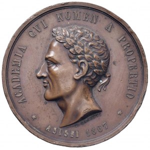 Sesto Properzio (47 a.C-14 a. C.) Medaglia 1867 In memoria d...