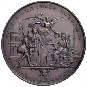 Cristoforo Colombo (1451-1506) Medaglia 1892 Esposizione Ita...