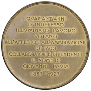 John Pavia (1887-1927) Medal 1927 Forty years of work...