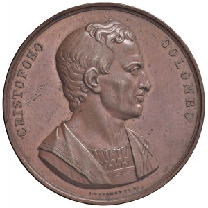 GENOA Médaille 1846 Aux scientifiques italiens, Cristoforo Co...