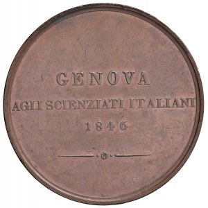 GENOA Médaille 1846 Aux scientifiques italiens, Cristoforo Co...