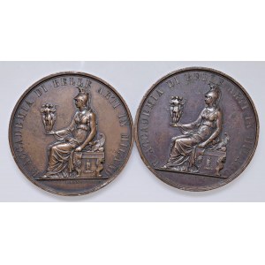 MILÁN Medaile 1898 lot of 2 Královská akademie výtvarných umění, Milán...